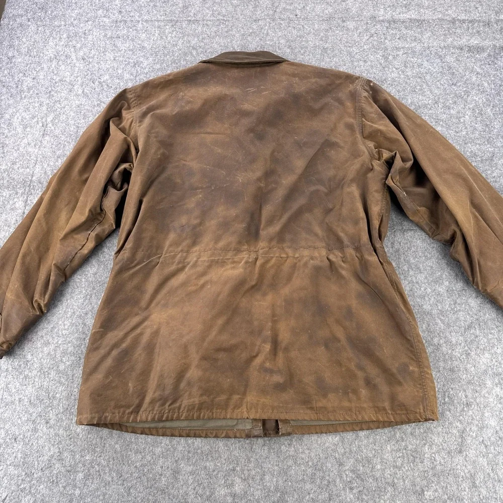 Filson Coat Mens XL Brown Waxed Cotton Canvas Field Hunting Workwear USA
